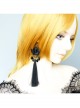 Black Angel Tassel Pearl Retro Long Halloween Gothic Queen Earrings
