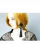 Black Angel Tassel Pearl Retro Long Halloween Gothic Queen Earrings