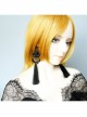 Black Angel Tassel Pearl Retro Long Halloween Gothic Queen Earrings