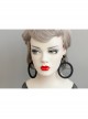 Black Gothic Retro Long Atmosphere Round Net Yarn Personality Fashion Temperament Earrings