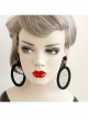 Black Gothic Retro Long Atmosphere Round Net Yarn Personality Fashion Temperament Earrings