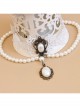Lolita Bride Bridesmaid Wedding Party White Lace Pearl Female Choker
