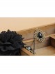 Black Retro Gothic Flower Handmade Lace Pearl Gemstone Bracelet With Ring One Chain
