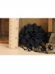 Black Retro Gothic Flower Handmade Lace Pearl Gemstone Bracelet With Ring One Chain