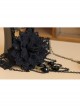 Black Retro Gothic Flower Handmade Lace Pearl Gemstone Bracelet With Ring One Chain