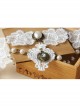 Vintage Baroque Bride Bridesmaid White Pearl Love Lace Flower Wings Necklace