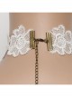 Vintage Baroque Bride Bridesmaid White Pearl Love Lace Flower Wings Necklace