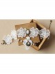 Vintage Baroque Bride Bridesmaid White Pearl Love Lace Flower Wings Necklace