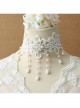 Lolita Baroque Sweet Princess Style White Pearl Lace Fashion All-match Wedding Necklace
