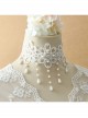 Lolita Baroque Sweet Princess Style White Pearl Lace Fashion All-match Wedding Necklace