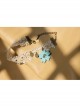 Blue Cherry Blossom Retro Fashion Lolita White Lace Female Anklet