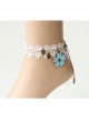 Blue Cherry Blossom Retro Fashion Lolita White Lace Female Anklet