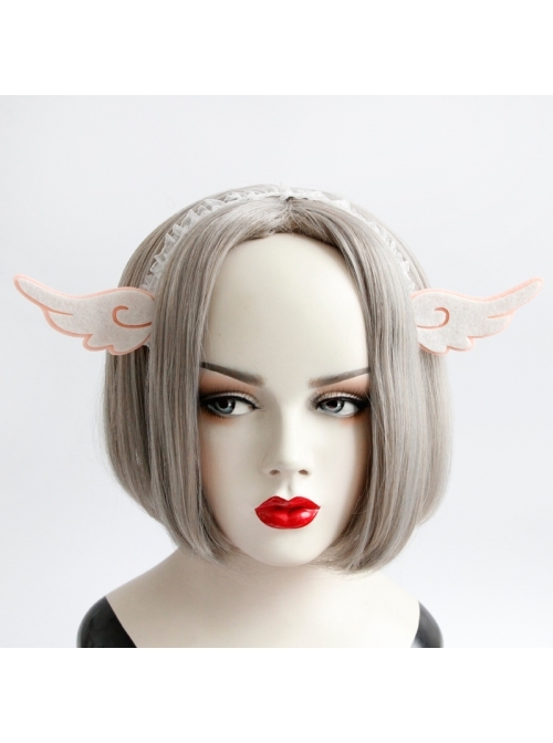 Christmas Angel Fairy White Wings Funny Lace Felt Cloth Ribbon Headband