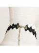 Black Gothic Retro Multi-level Resin Diamond Fashion Lace Heart Choker