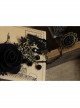 Gothic Black Fashion Retro Rose Flower Gemstone Female Bracelet With Ring One Chain