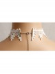Baroque Palace Style Butterfly Pendant Lace Creative Beautiful White Tassel Necklace