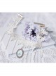 Baroque Palace Style Butterfly Pendant Lace Creative Beautiful White Tassel Necklace