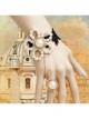Baroque Gothic Retro White Artificial Pearl Flowers Fashion Black Lace Bracelet With Ring One Chain