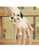 Baroque Gothic Retro White Artificial Pearl Flowers Fashion Black Lace Bracelet With Ring One Chain