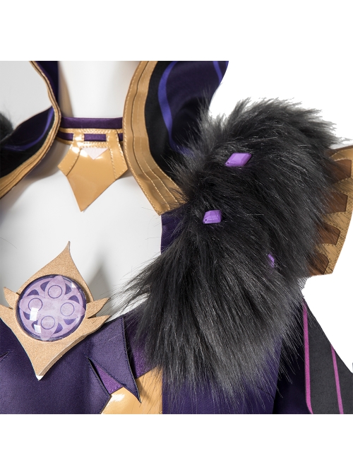 Genshin Impact Monster Fatui Thunder Firefly Warlock Halloween Game Cosplay Costume Full Set