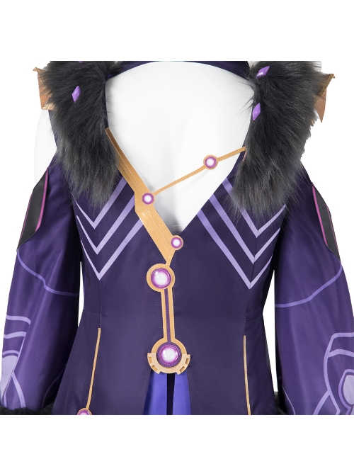 Genshin Impact Monster Fatui Thunder Firefly Warlock Halloween Game Cosplay Costume Full Set