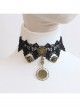 Gothic Retro Masquerade Bar Fashion Black Lace Roses Female Choker