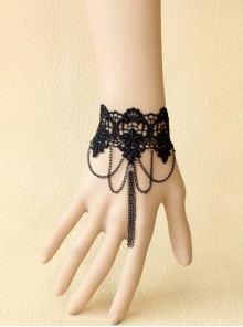 Gothic Personality Fashion Black Lace Flower Retro Bracelet