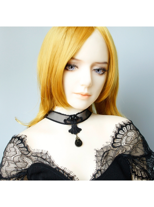 Gothic Black Short Paragraph Personality Spider Halloween Masquerade Show Exaggerated Gauze Collar