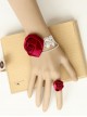 Gothic Red Rose White Lace Lolita Dress Bracelet Ring Set