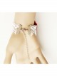 Gothic Red Rose White Lace Lolita Dress Bracelet Ring Set