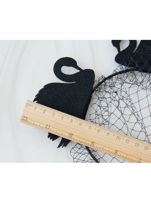 Black Gothic Swan Net Yarn Bar Nightclub Prom Party Halloween Christmas Headband