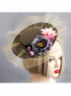 Fashion Palace Style Golden Mesh Banquet Three-Dimensional Flower Holiday Wedding Retro Top Hat