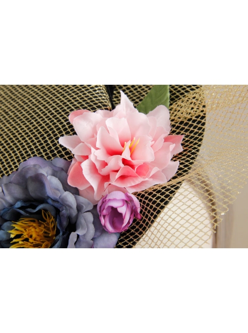 Fashion Palace Style Golden Mesh Banquet Three-Dimensional Flower Holiday Wedding Retro Top Hat