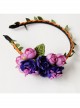 Fashion Christmas Flowers Leaves Female Long Hair Short Hair Garland Rattan Headband