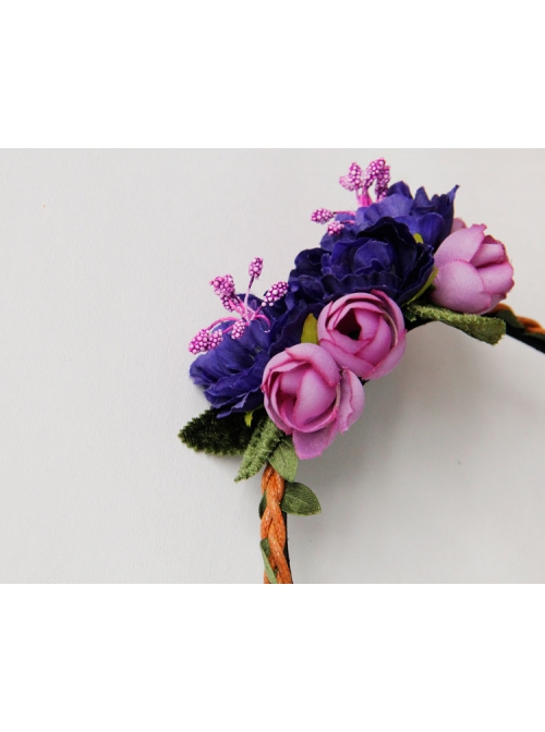 Fashion Christmas Flowers Leaves Female Long Hair Short Hair Garland Rattan Headband