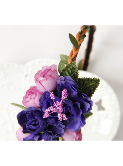 Fashion Christmas Flowers Leaves Female Long Hair Short Hair Garland Rattan Headband