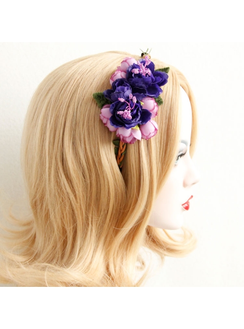 Fashion Christmas Flowers Leaves Female Long Hair Short Hair Garland Rattan Headband