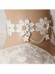 Baroque White Exaggerated Bride Wedding Dress Cherry Blossom Lace Pearl Palace Necklace