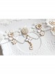 Baroque White Exaggerated Bride Wedding Dress Cherry Blossom Lace Pearl Palace Necklace