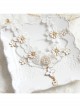 Baroque White Exaggerated Bride Wedding Dress Cherry Blossom Lace Pearl Palace Necklace
