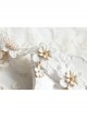 Baroque White Exaggerated Bride Wedding Dress Cherry Blossom Lace Pearl Palace Necklace