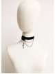 Gothic Retro Black Flower Tassel Velvet Rope Female Personality Necklace