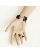 Gothic Retro Black Lace Pearl Red Rose Vampire Bracelet With Ring