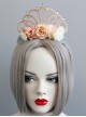 Fashion Flower Princess Crown Green Leaf Diamond Felt Cloth Birthday Party Headband