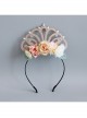 Fashion Flower Princess Crown Green Leaf Diamond Felt Cloth Birthday Party Headband