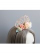 Fashion Flower Princess Crown Green Leaf Diamond Felt Cloth Birthday Party Headband