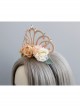 Fashion Flower Princess Crown Green Leaf Diamond Felt Cloth Birthday Party Headband