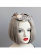 Fashion Ladies Handmade Blue Beaded Feathers Pearl Halloween Little Top Hat