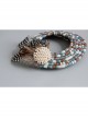 Fashion Ladies Handmade Blue Beaded Feathers Pearl Halloween Little Top Hat