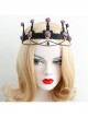 Baroque Palace Style Purple Rose Flower Black Tassel Crown Halloween Handmade Female Hair Band